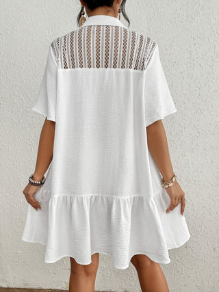 Lapel Collar Button - Down Women's Beach Cover - Up Shirt Dress - Bsubseach