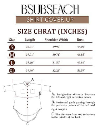 Long Button Down Bikini Cover Up Shirt - Bsubseach