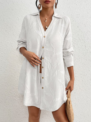 Long Sleeve Bathing Suit Coverup Beach Shirt Blouses - Bsubseach