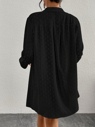 Long Sleeve Beach Cover up Shirt Dress - Bsubseach