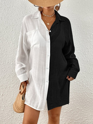 Long Sleeve Beach Swim Cover Up Top - Bsubseach