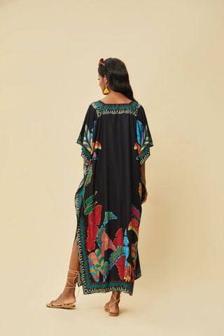 Plus Size Black Kaftan: Beach Cover - Up & Loungewearv - Bsubseach