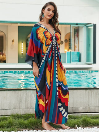 Plus Size Butterfly Bathing Suit Cover Up - Bsubseach