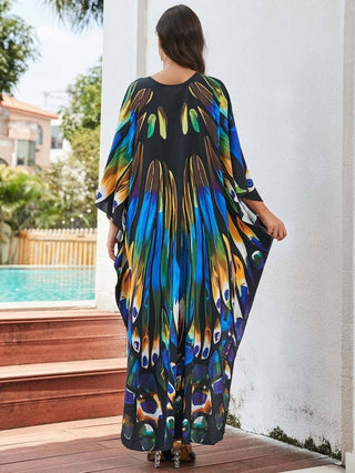 Plus Size Butterfly Bathing Suit Cover Up - Bsubseach