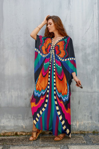 Plus Size Caftan Beach Cover Ups Casual Dress - Bsubseach