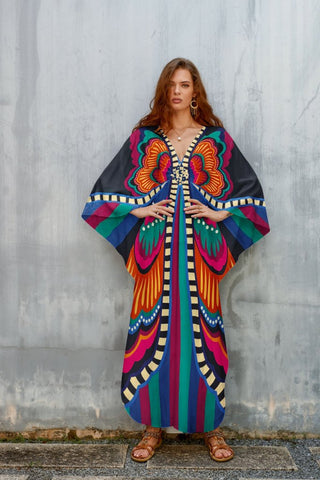 Plus Size Caftan Beach Cover Ups Casual Dress - Bsubseach