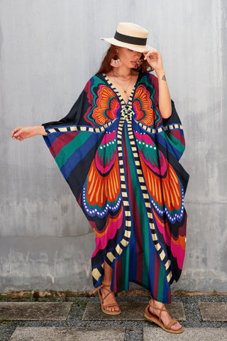 Plus Size Caftan Beach Cover Ups Casual Dress - Bsubseach