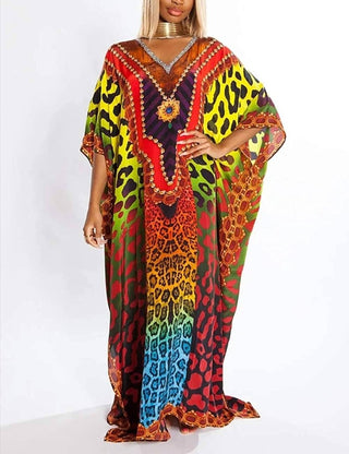 Plus Size Kaftan Bathing Suit Cover Up Dress - Bsubseach