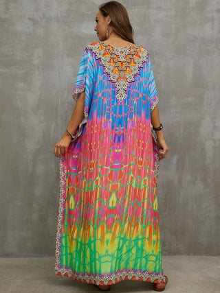 Plus Size Kaftan Swim Cover Up Dress - Bsubseach