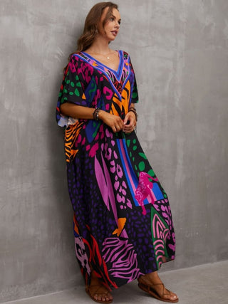 Plus Size Kaftan Swim Cover Up Dress - Bsubseach