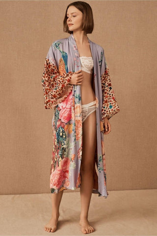 Plus Size Long Bathing Suit Kimono Cover Up - Bsubseach