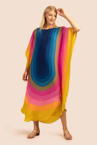 Plus Size Long Colorful Beach Cover Up Kaftan Dress - Bsubseach