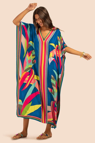 Plus Size V Neck Summer maxi Kaftan Dress - Bsubseach