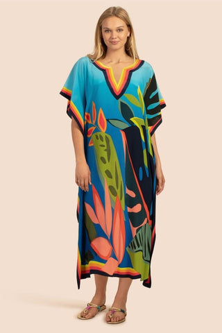 Plus Size V Neck Summer maxi Kaftan Dress - Bsubseach