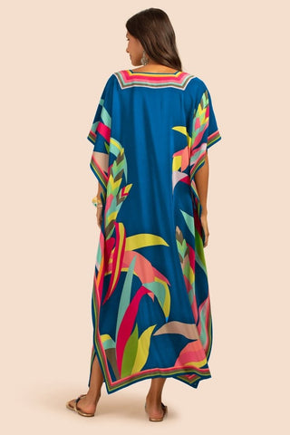 Plus Size V Neck Summer maxi Kaftan Dress - Bsubseach