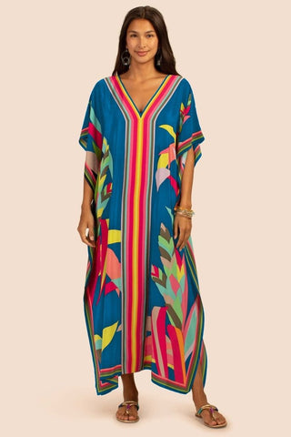 Plus Size V Neck Summer maxi Kaftan Dress - Bsubseach