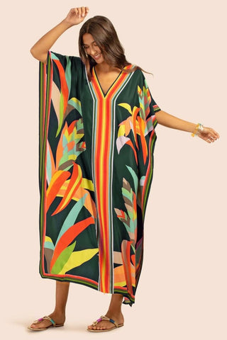 Plus Size V Neck Summer maxi Kaftan Dress - Bsubseach