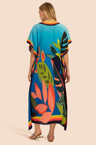 Plus Size V Neck Summer maxi Kaftan Dress - Bsubseach