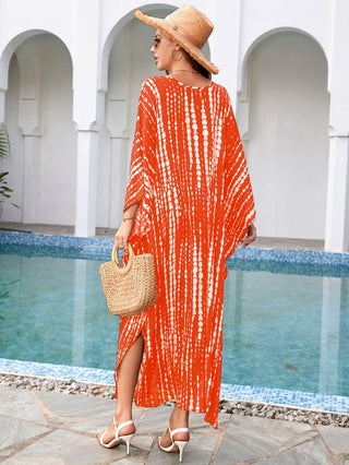 Print Beach Kaftan Black and White Swim Cover Up - Bsubseach