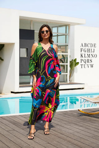 Print Beach Kaftan: Women's Swim Cover - Up Dress - Bsubseach