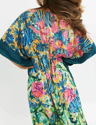 Print Kaftan Floral Summer Maxi Dress - Bsubseach