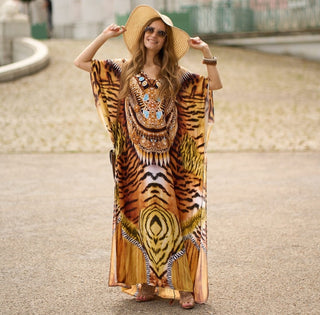 Print Swimsuit Butterfly Kaftan Cover Ups - Bsubseach