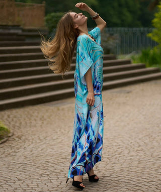 Print Swimsuit Butterfly Kaftan Cover Ups - Bsubseach