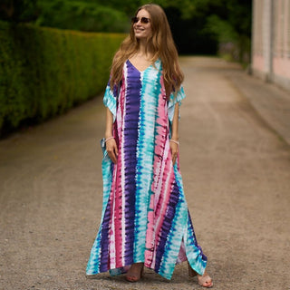 Print Swimsuit Butterfly Kaftan Cover Ups - Bsubseach