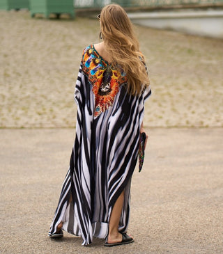 Print Swimsuit Butterfly Kaftan Cover Ups - Bsubseach