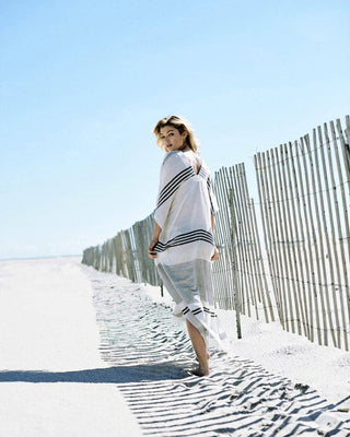 Striped Turkish Long Flowy Beach Dresses - Bsubseach