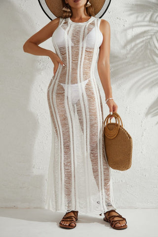 Tassel Crochet Cover - Up: Round Neck Bathing Suit Dress - Bsubseach