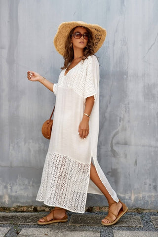 Tassels Casual White Beach Dress - Bsubseach