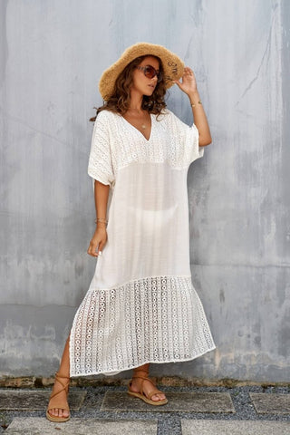 Tassels Casual White Beach Dress - Bsubseach