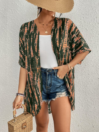 Tie Dye Short Sleeve Kimono Cardigan - Bsubseach