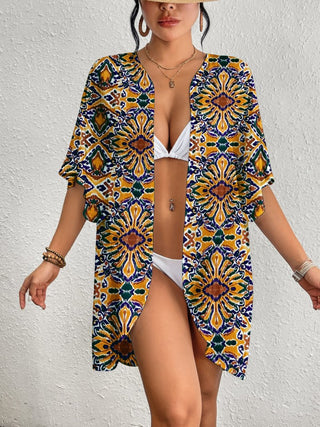 Tie Dye Short Sleeve Kimono Cardigan - Bsubseach