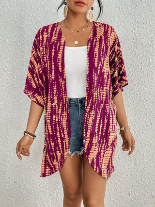 Tie Dye Short Sleeve Kimono Cardigan - Bsubseach