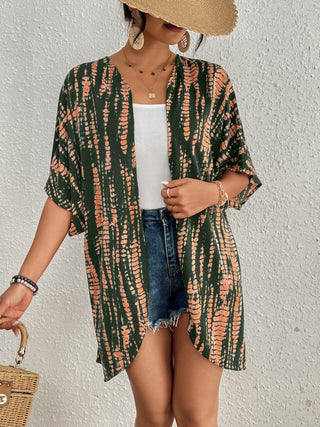 Tie Dye Short Sleeve Kimono Cardigan - Bsubseach