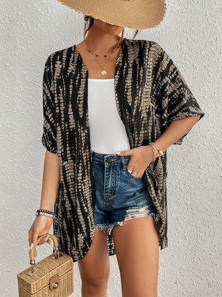 Tie Dye Short Sleeve Kimono Cardigan - Bsubseach