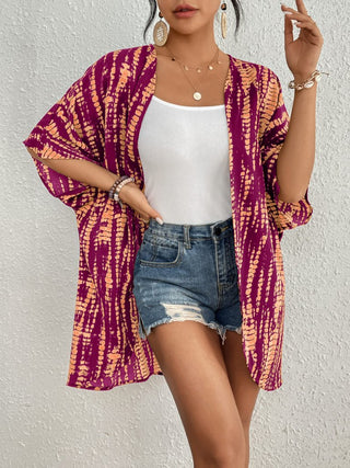 Tie Dye Short Sleeve Kimono Cardigan - Bsubseach