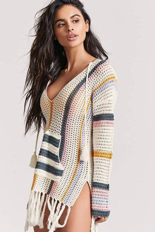 Tunic Multi Color Knitted Beach Cover Up - Bsubseach