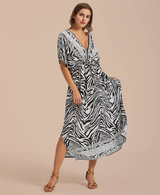 V Neck LoungeWear Swimsuit Caftan Coverups Dress - Bsubseach