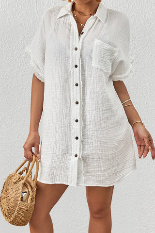 beach cover up white vacation summer dress