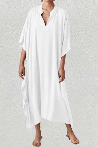 white kaftan cover up beach dress for women