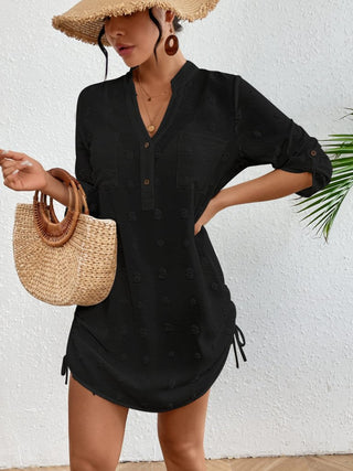 Women Button Down Bathing Suit Beach Dress - Bsubseach