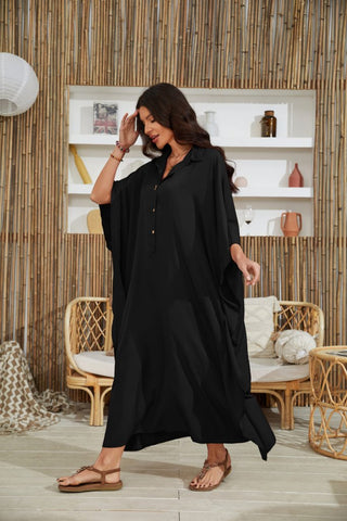 Women Casual 3/4 Sleeve Maxi Kaftan Dress - Bsubseach