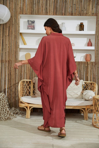 Women Casual 3/4 Sleeve Maxi Kaftan Dress - Bsubseach