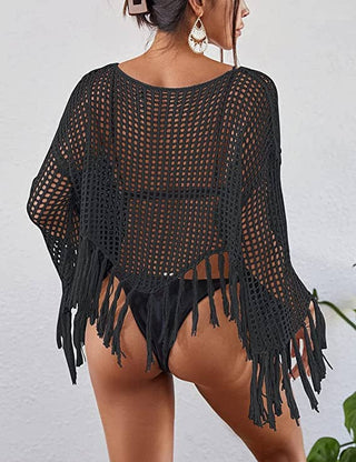 Women's Beach Long Sleeve Crochet Swimsuit Cover - Up - Bsubseach