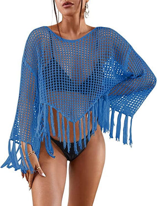 Women's Beach Long Sleeve Crochet Swimsuit Cover - Up - Bsubseach