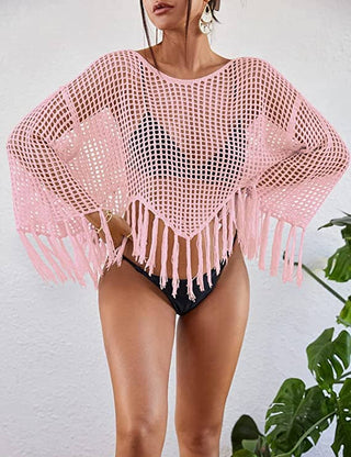 Women's Beach Long Sleeve Crochet Swimsuit Cover - Up - Bsubseach