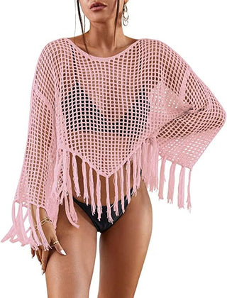 Women's Beach Long Sleeve Crochet Swimsuit Cover - Up - Bsubseach